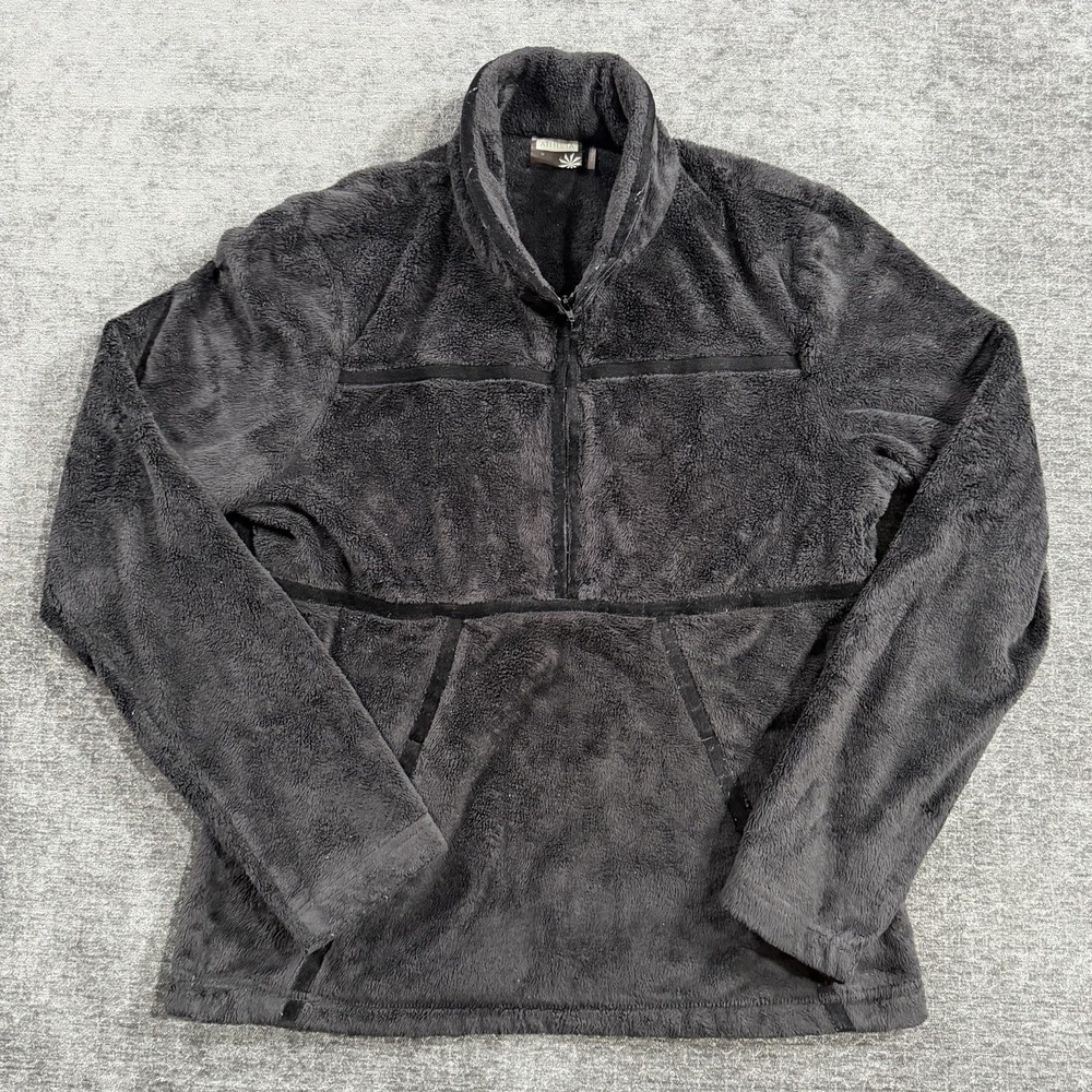 Athleta Women's Pullover Size Medium Black Fleece‎ 1/2 Zip Soft Sweatshirt
